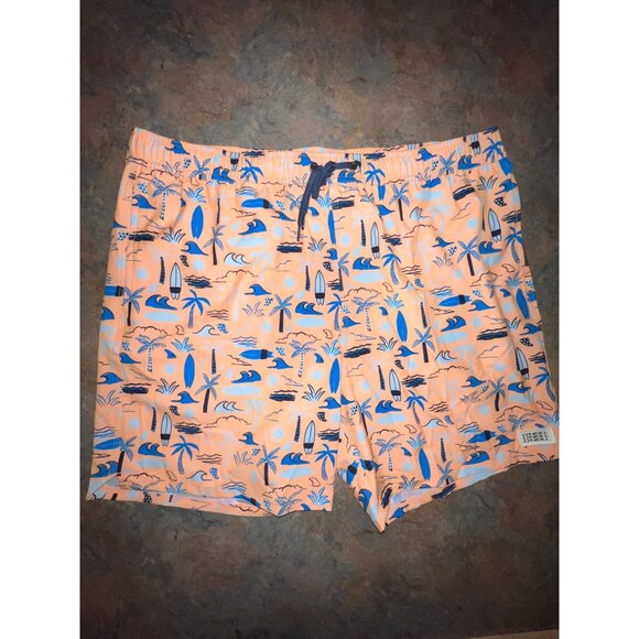 ONeill Mens Surf‎ Print Swim Trunks,  Orange & Blue - Size XXL - Picture 1 of 9